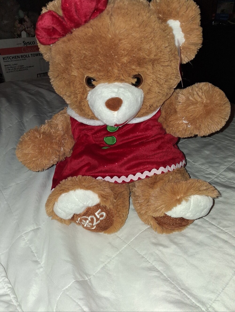 Holiday Time 2025 Snowflake Gingerbread Girl 20" Teddy Plush